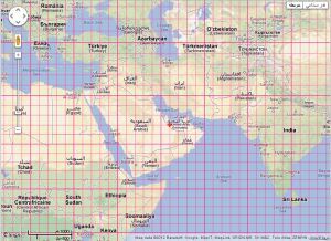 Arabic map with latitude & longitude