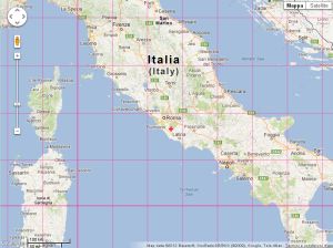 ITALIAN map with latitude & longitude