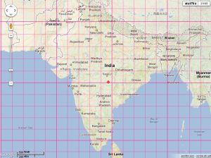 Hindi map with latitude & longitude
